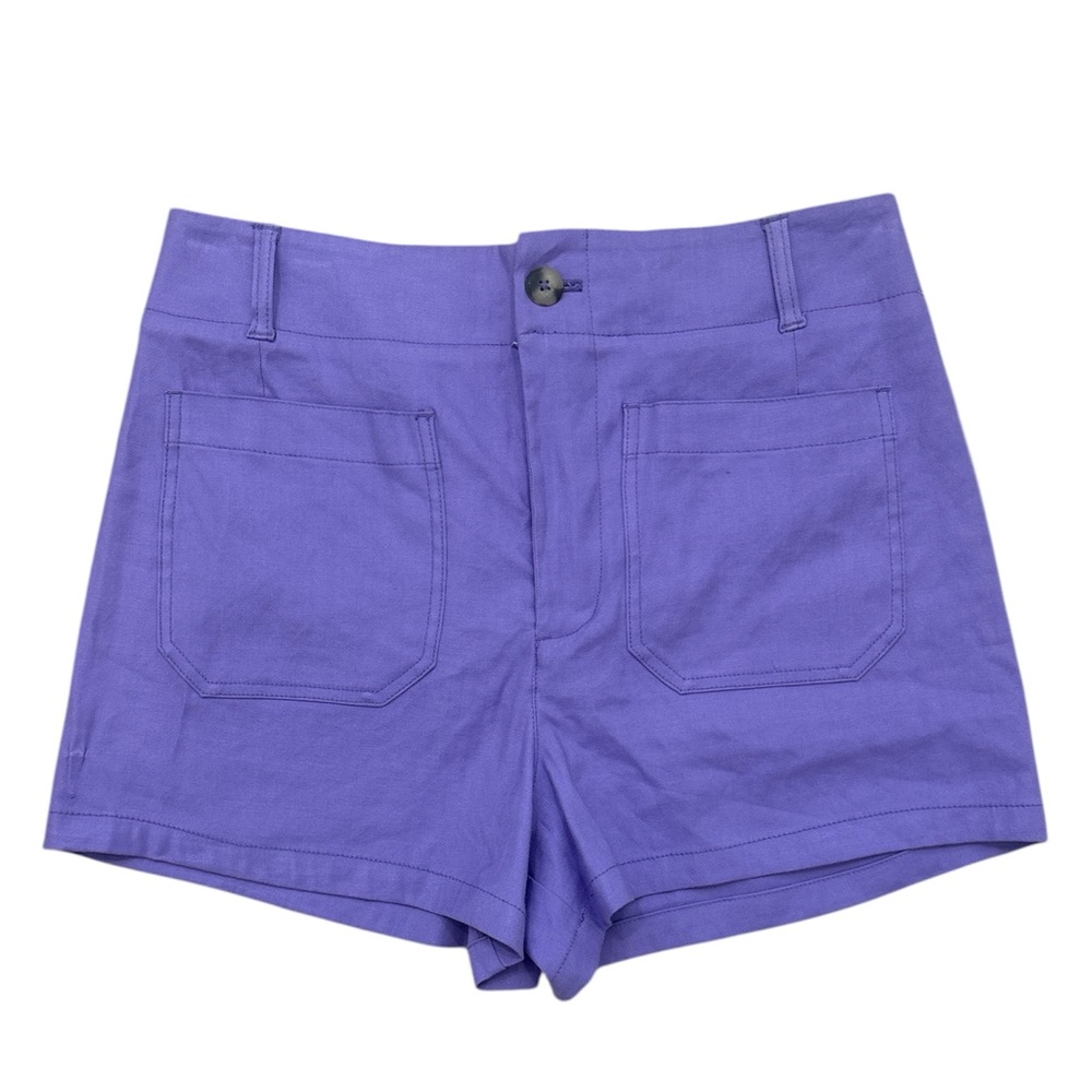 NWT Anthropologie Maeve Purple Collette High-Waist Shorts